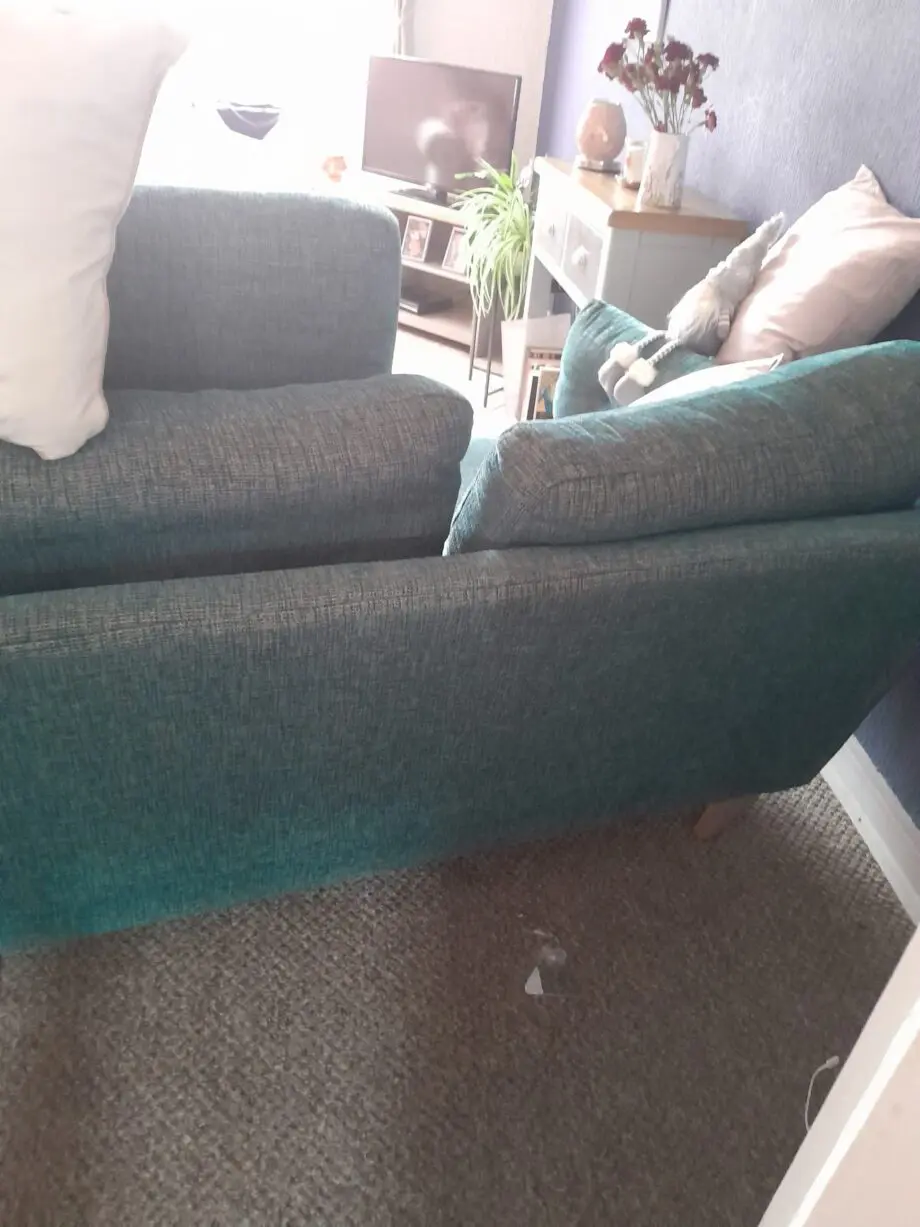 Taskers hand made teal colour 2 seater sofa