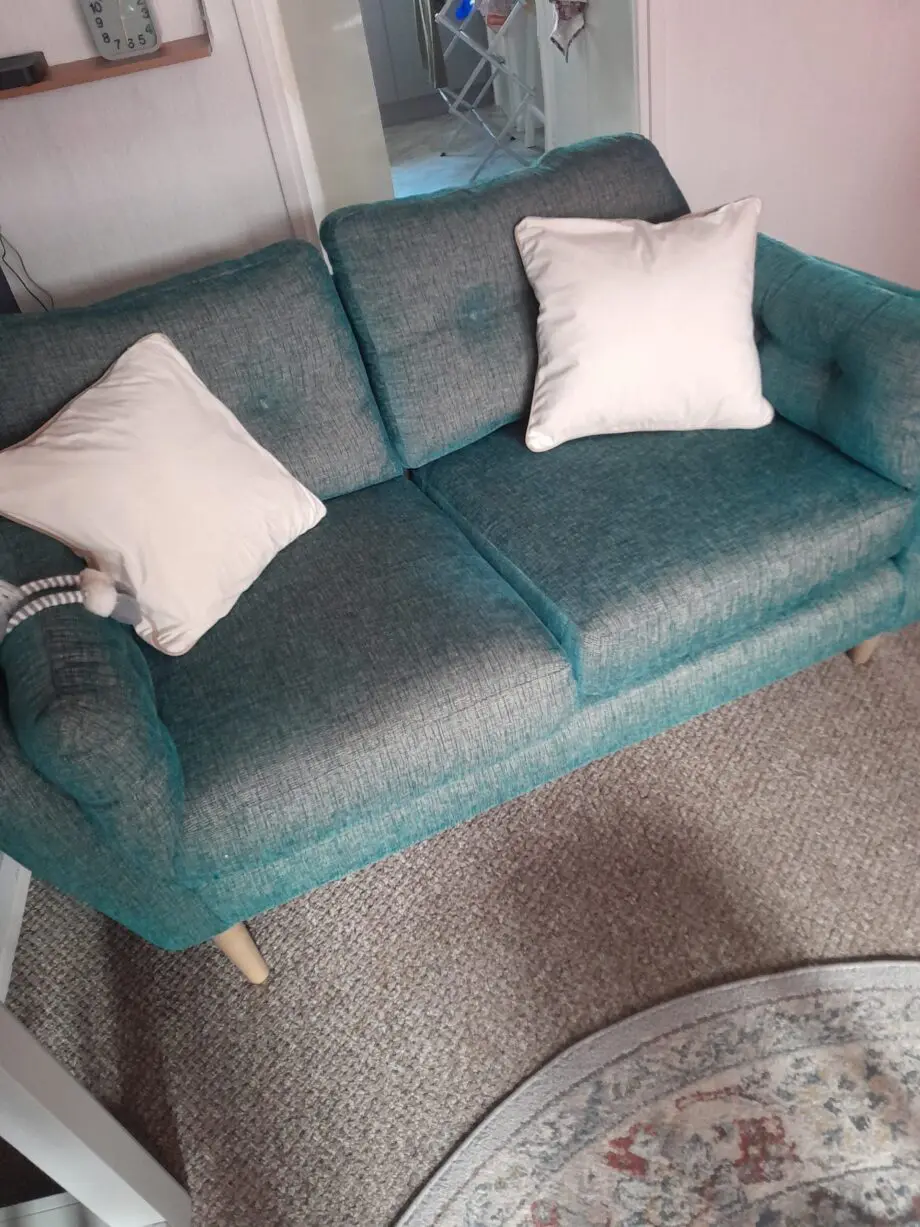 Taskers hand made teal colour 2 seater sofa