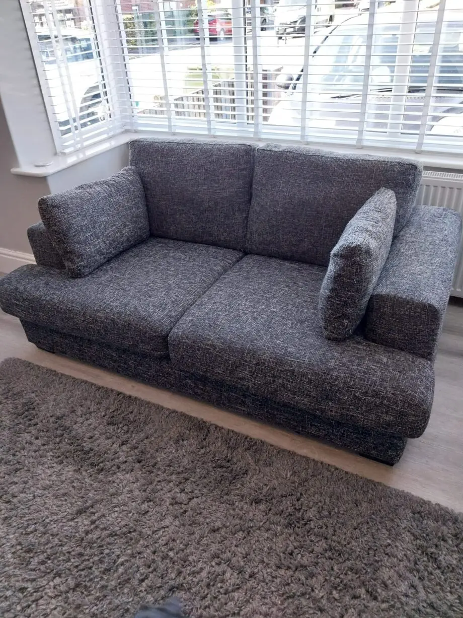 DFS Kinsey Corner chaise + 2 seater sofa in charcoal
