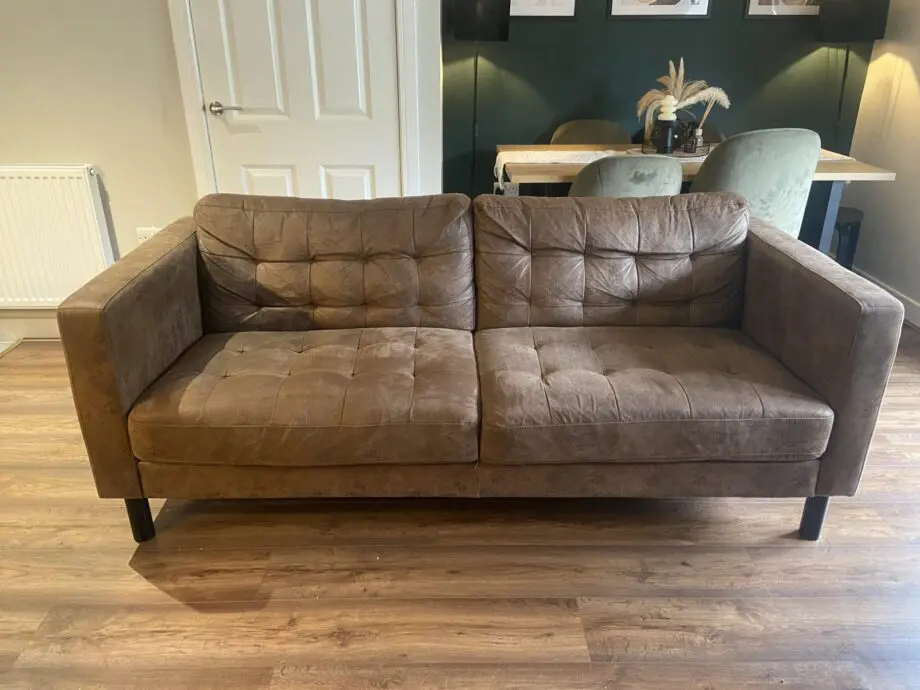 Home Sense Light Brown Faux Suede Sofa