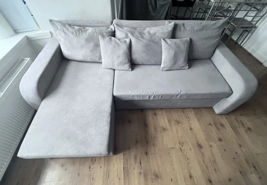 Honeypot Sofabed - Kris Universal Corner Sofa Bed with Storage - Grey Fabric Couch with Pull Out Double Sofa Bed