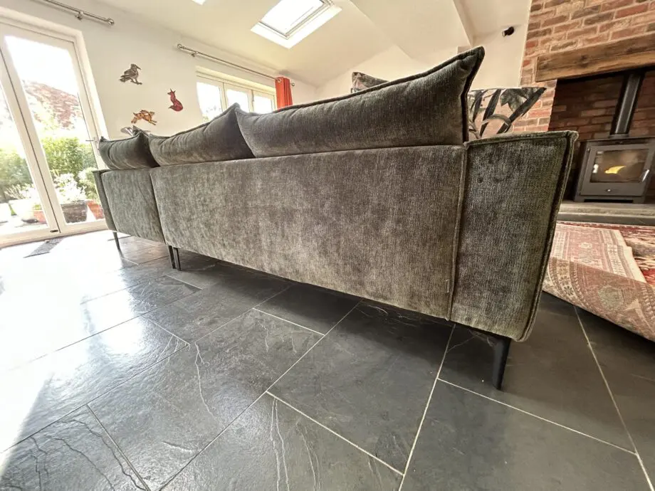 Alexander & James LHF dark green chaise sofa