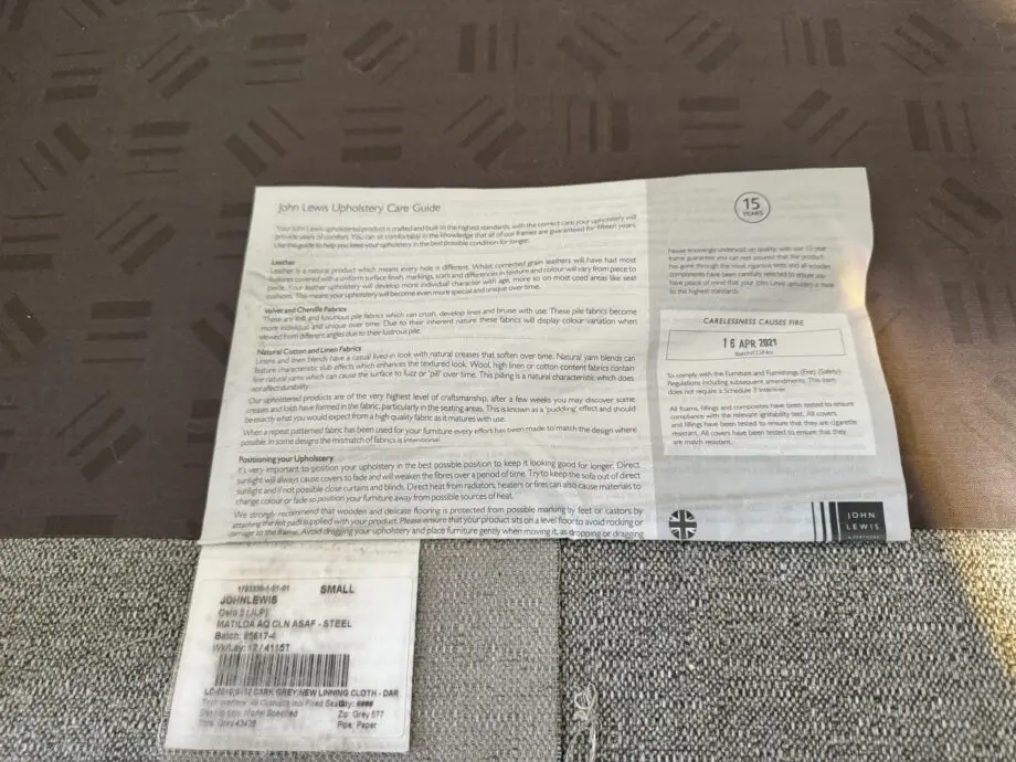 John Lewis matching Scandi style grey 2 seater sofa and 3 seater sofa (2 sofas)