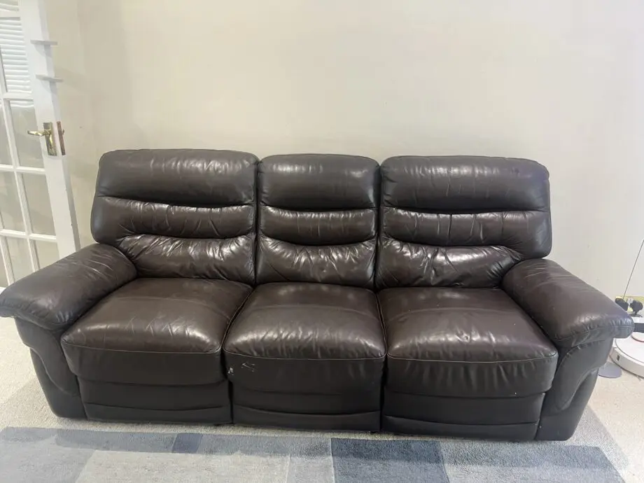 3 seater recliner leather sofa