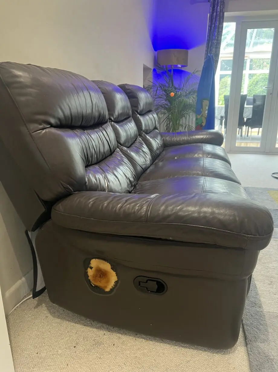 3 seater recliner leather sofa