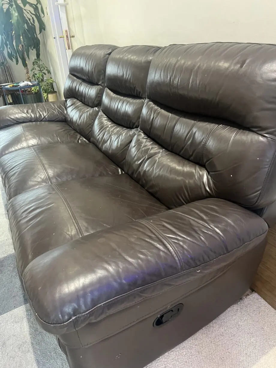 3 seater recliner leather sofa