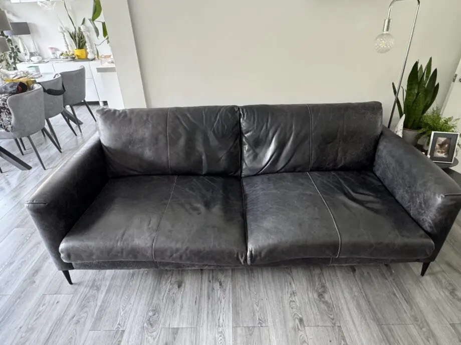 4 seater grey leather (sofology) sofa