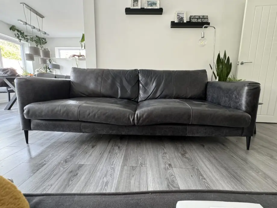 4 seater grey leather (sofology) sofa