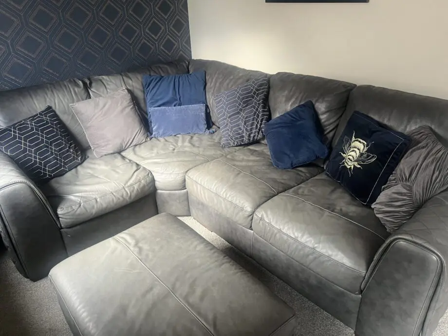 Sofology real leather corner sofa