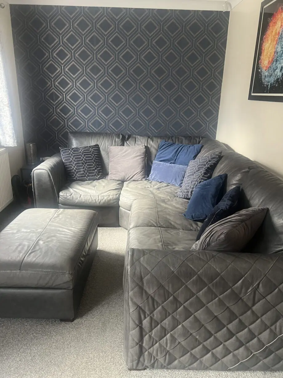 Sofology real leather corner sofa