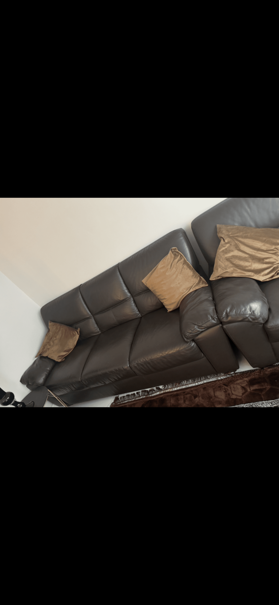 Sofa Set Chocolate Brown Leather