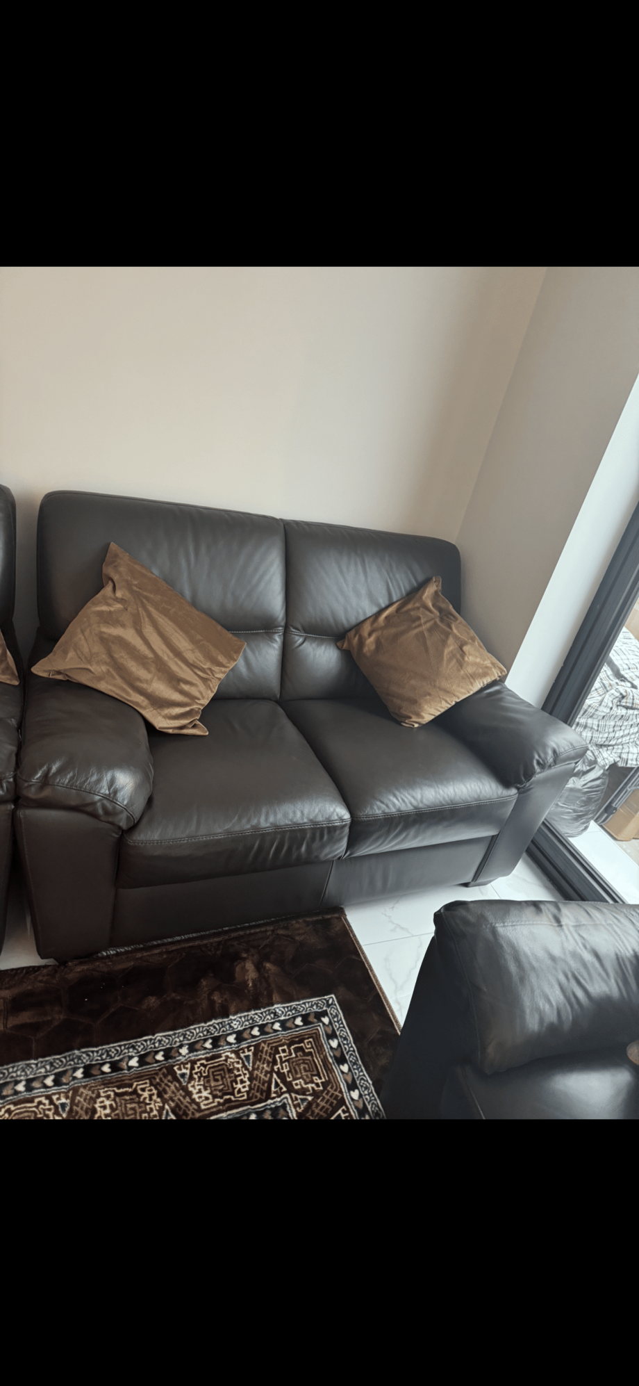 Sofa Set Chocolate Brown Leather
