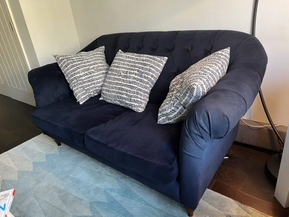 John Lewis “Brompton” 2/3 seater sofa in Isabella midnight blue