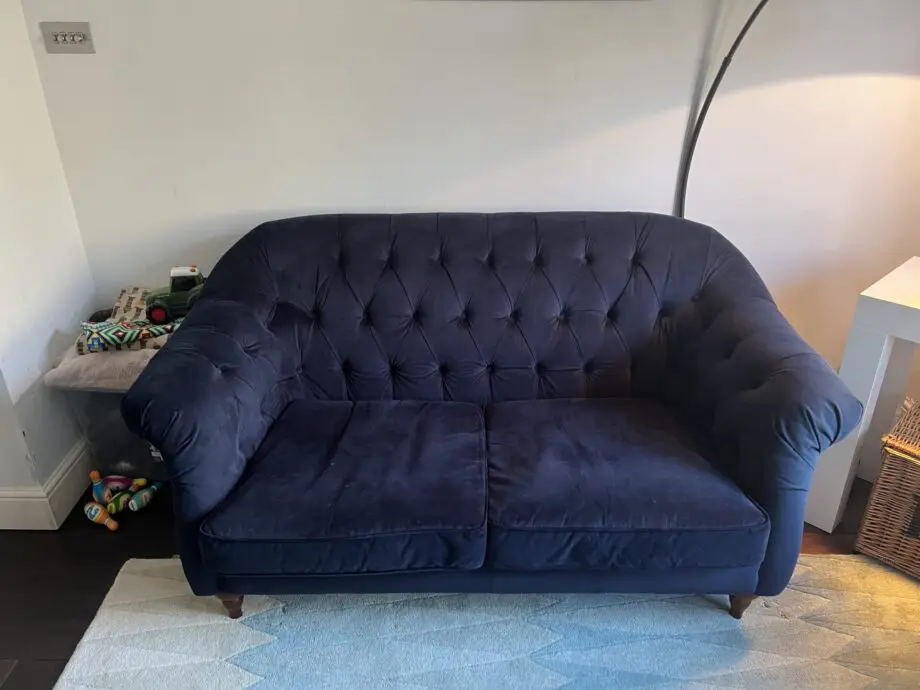 John Lewis “Brompton” 2/3 seater sofa in Isabella midnight blue