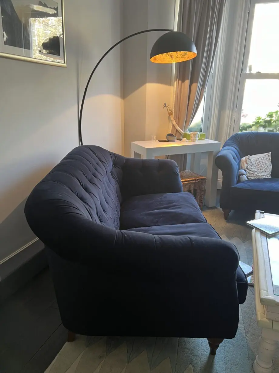 John Lewis “Brompton” 2/3 seater sofa in Isabella midnight blue