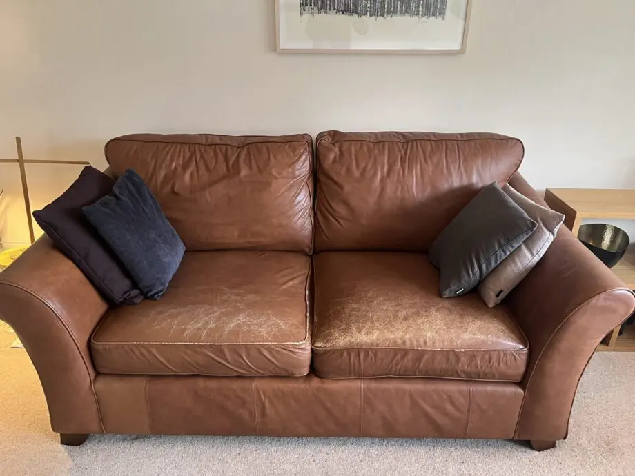 LAST CHANCE 2 x M&S Leather Sofas - good condition. Reduced price for early sale