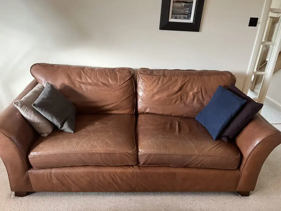 LAST CHANCE 2 x M&S Leather Sofas - good condition. Reduced price for early sale