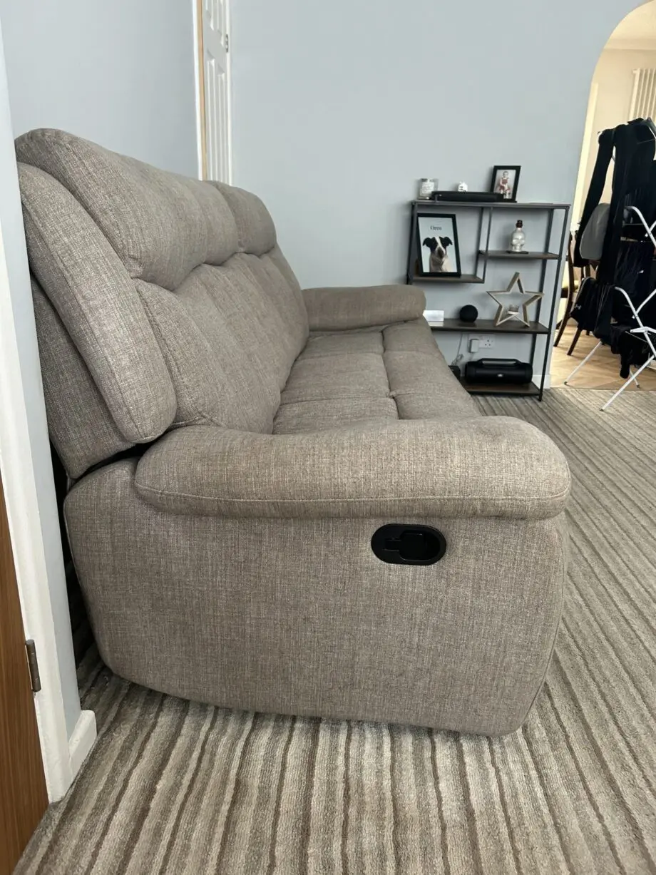 Beige 3 seater recliner