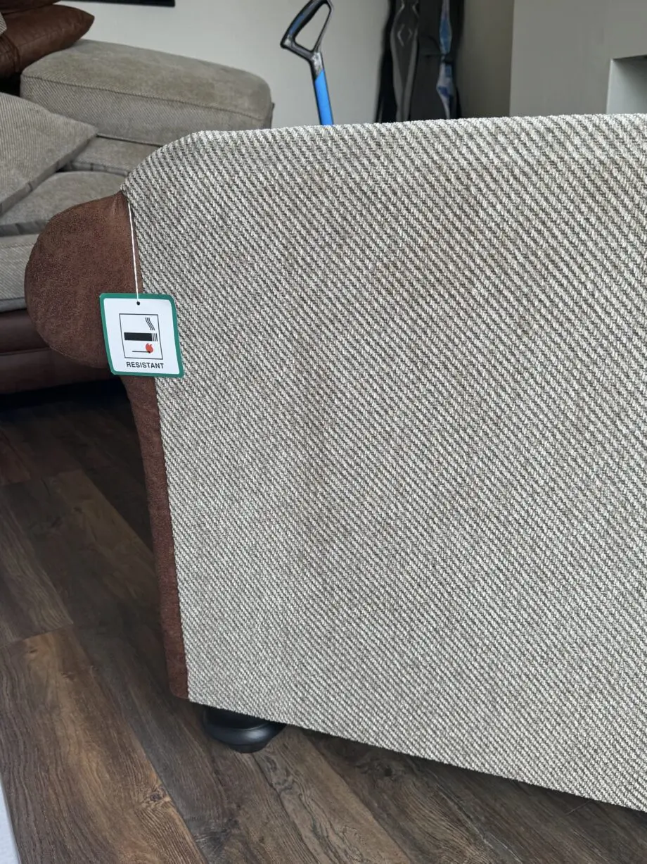 Sherwood 3 & 2 seater sofas half leather scatter back