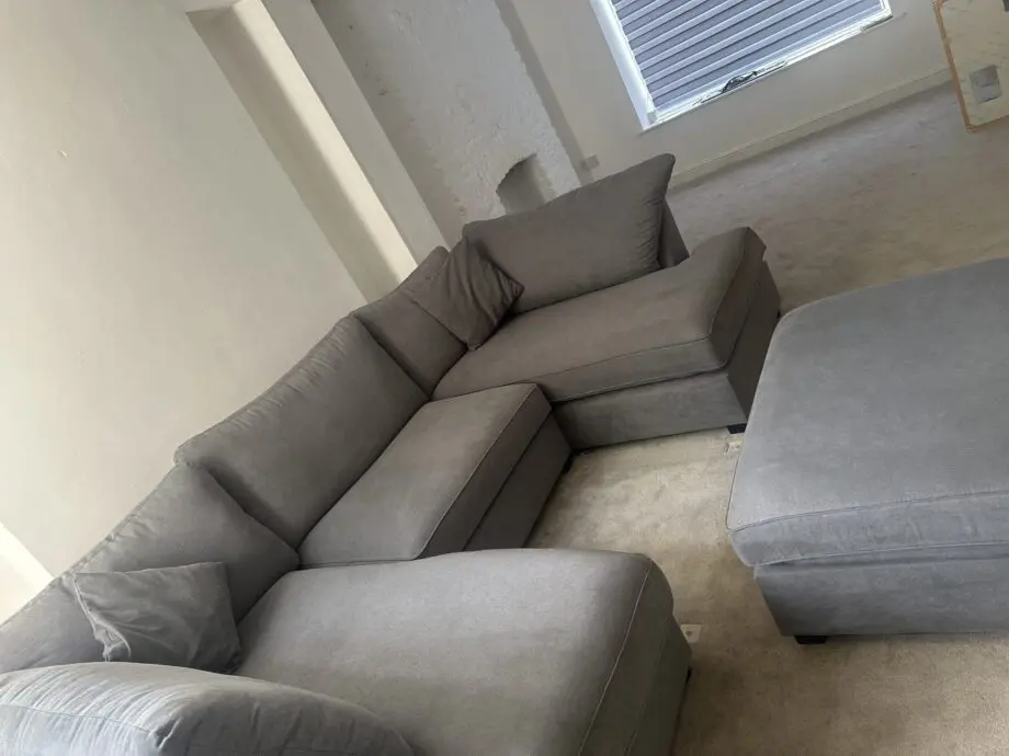 Cinema Sofa with footstool- Grey