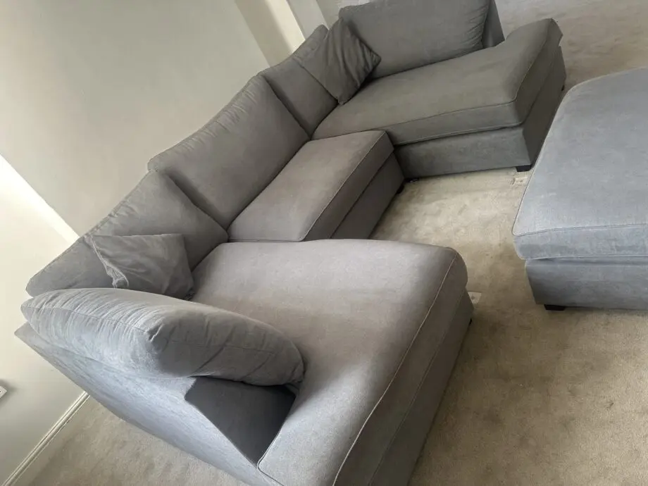 Cinema Sofa with footstool- Grey