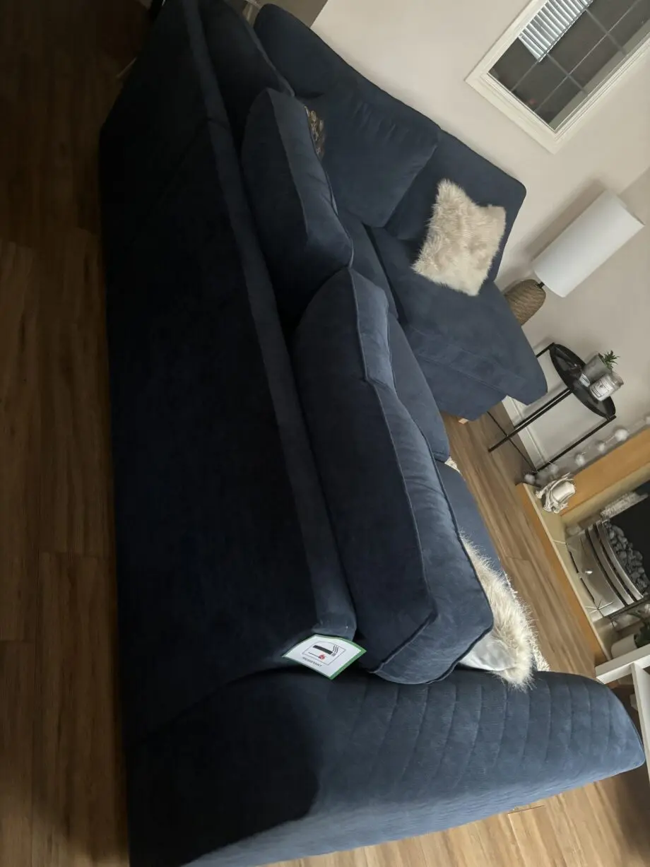 Left Hand Facing Corner Sofa - Dark Blue