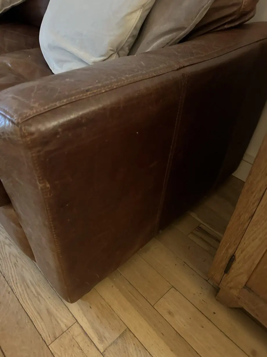 Vintage leather 2.5 seater sofa with free footstool and 2nd sofa