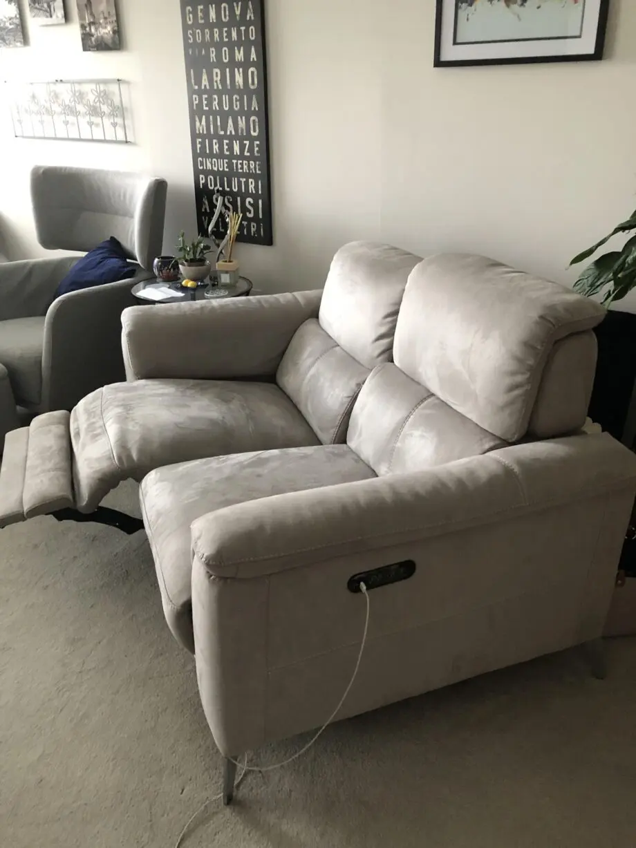 Sofology - recliner 2 seater sofa and chair all seats recline/soft grey suedette