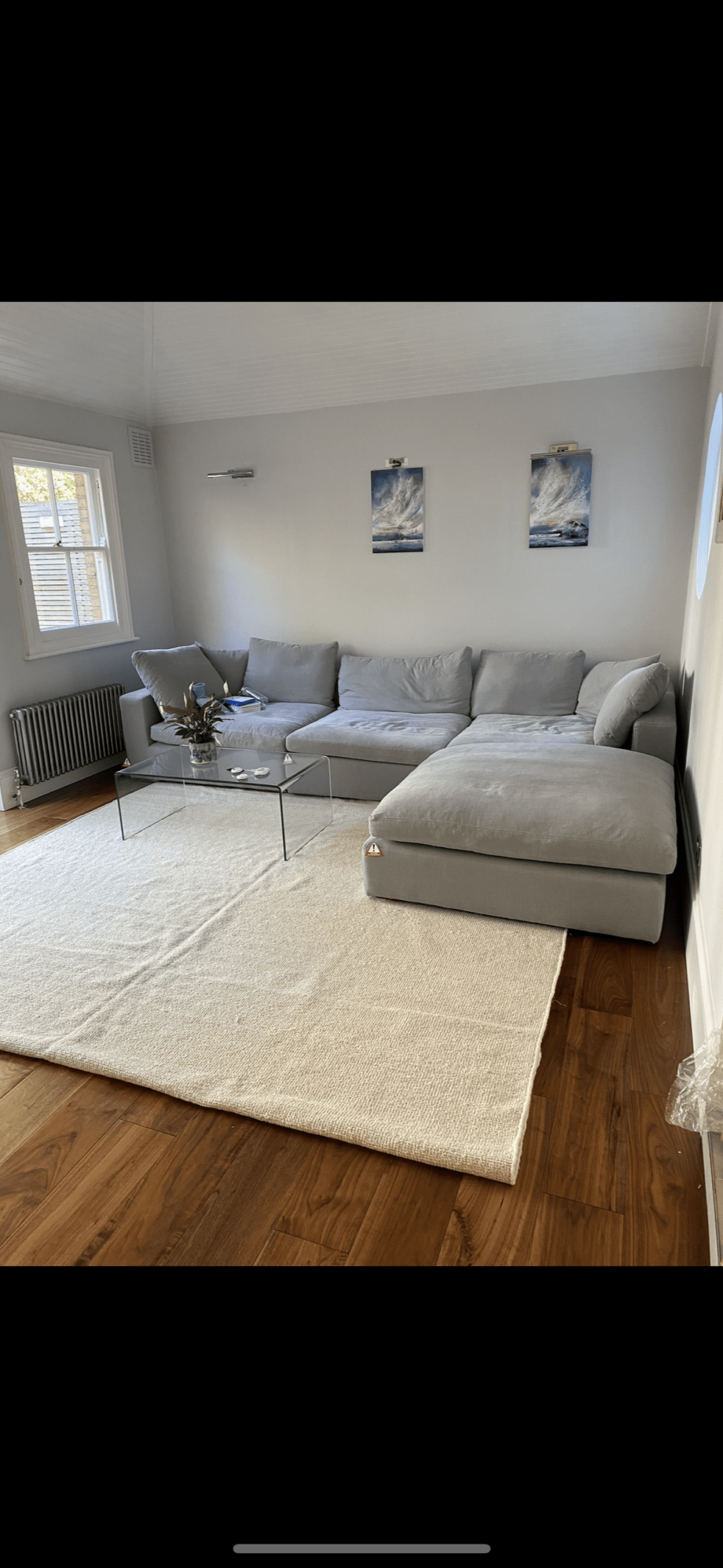 Sofa.com Long Island Complete Set with Footstool in Cobble Brushed Linen Cotton