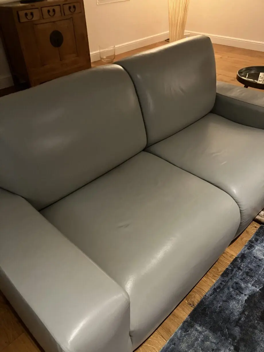 Bespoke Grey Leather Sofa