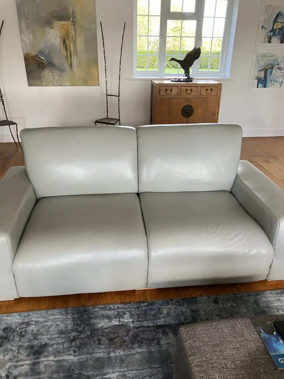 Bespoke Grey Leather Sofa
