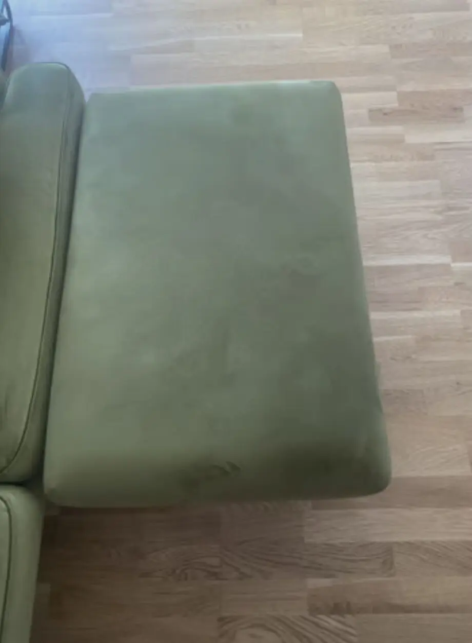 DFS Green 3 Seater Velvet Chesterfield Sofa with matching foot stool