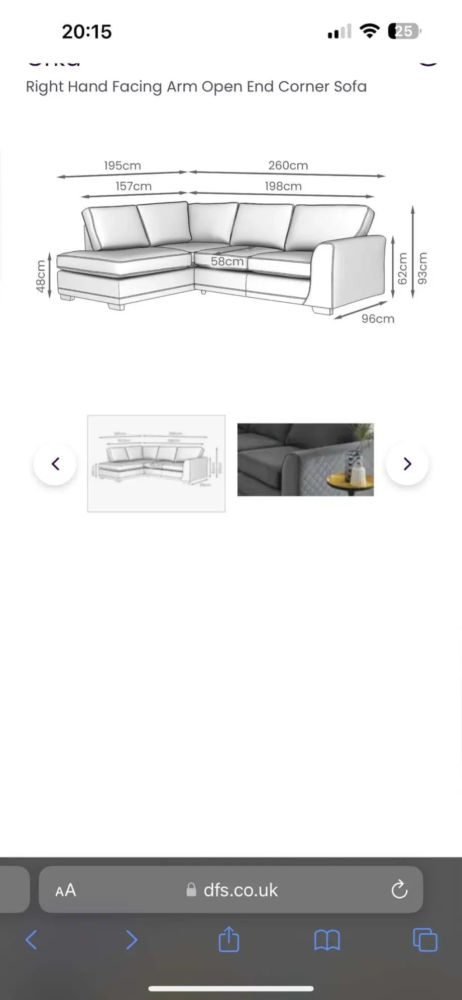 DFS ORKA Grey Corner Sofa