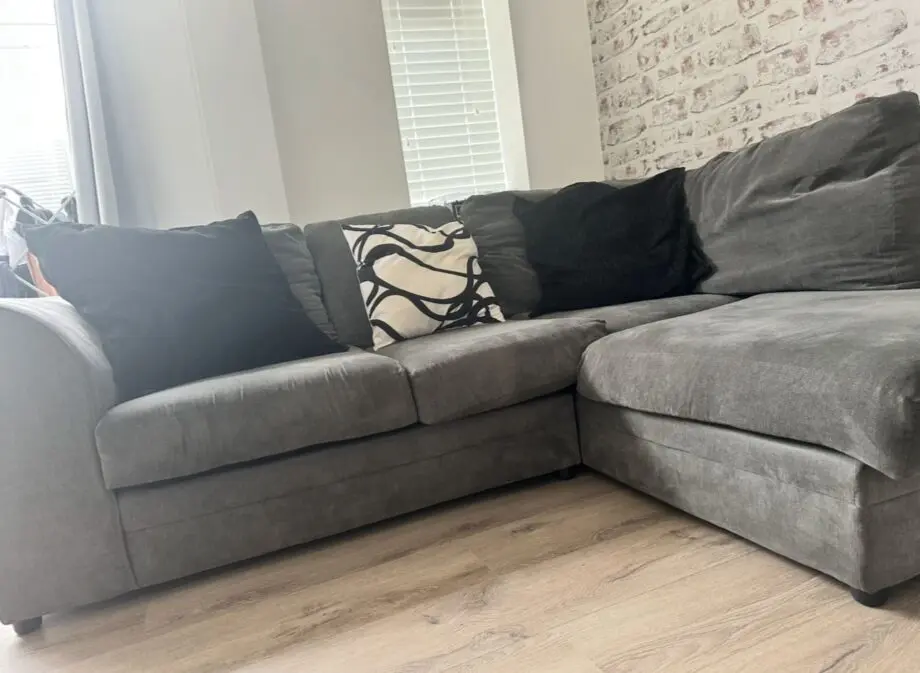 Deslit - Left Hand Facing Corner Sofa - Quincy - Graphite Grey - Soft Touch Fabric