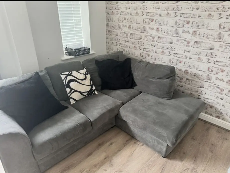 Deslit - Left Hand Facing Corner Sofa - Quincy - Graphite Grey - Soft Touch Fabric