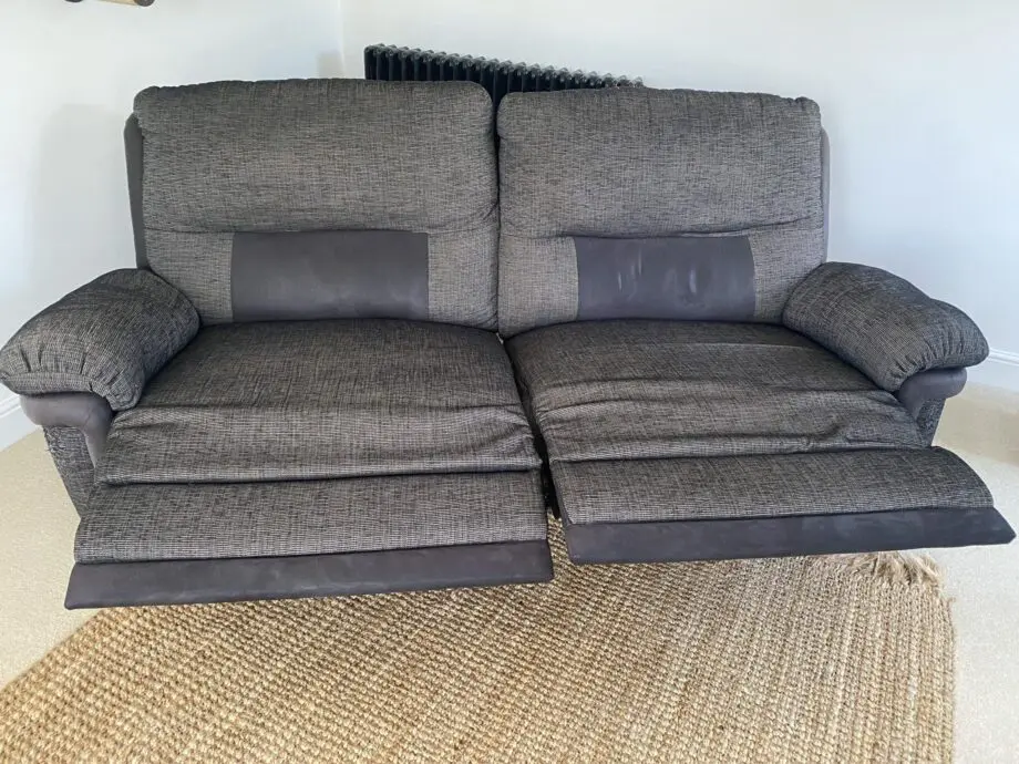 DFS Grey and Black Recliner Sofa