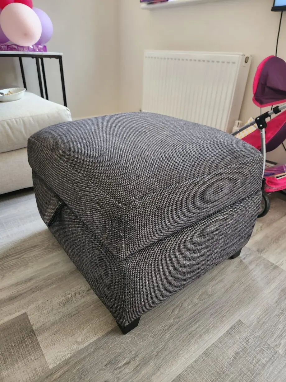 DFS Grey corner sofa with foot stool