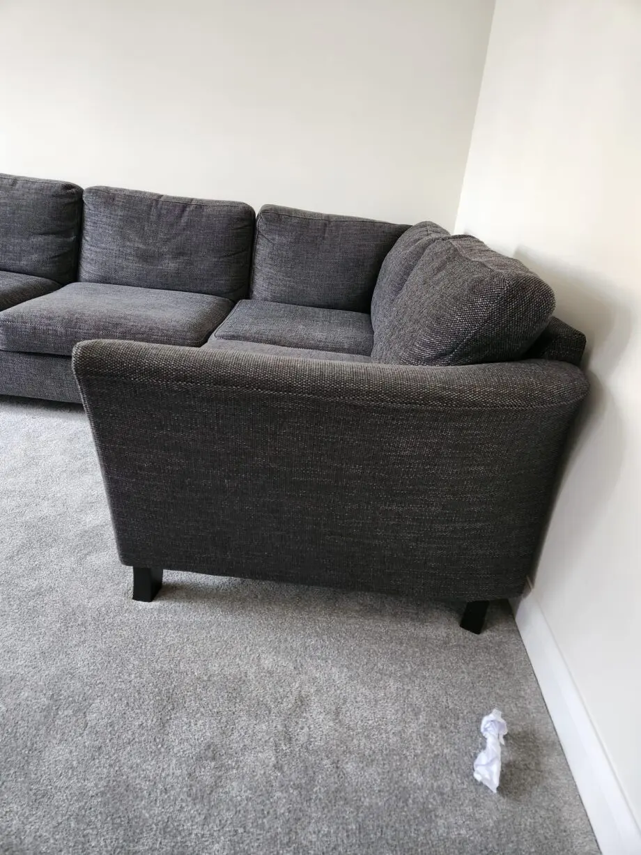 DFS Grey corner sofa with foot stool