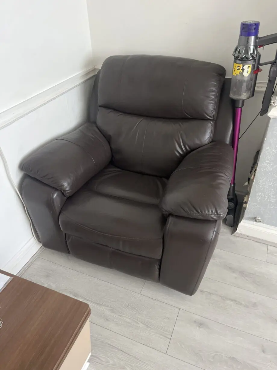 Brown leather reclining sofas
