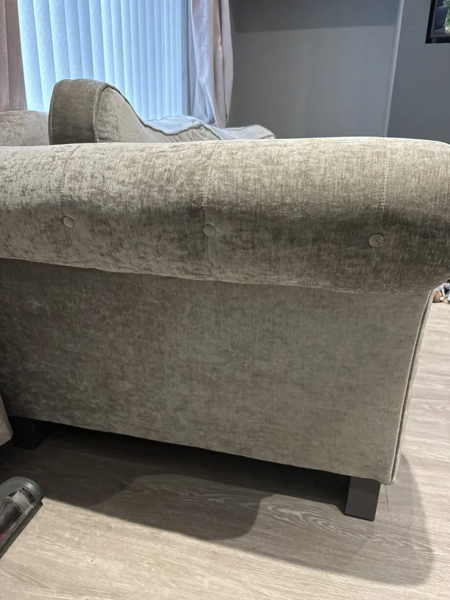 Crushed velvet grey sofas
