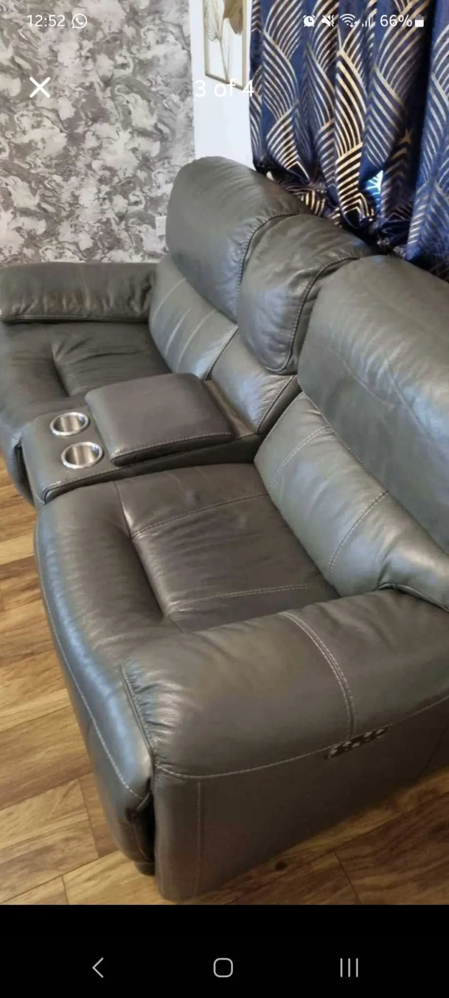 Rocco 2 Seater Leather Power Rocker Sofa with Cup Holders and Power Headrests