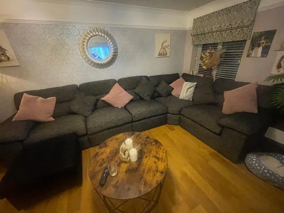 Modular charcoal corner sofa by oak furniture land