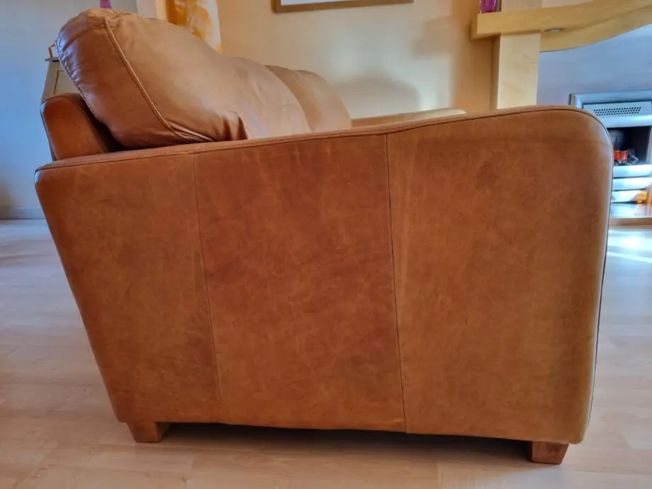 Tan Leather 3 Seater Sofa