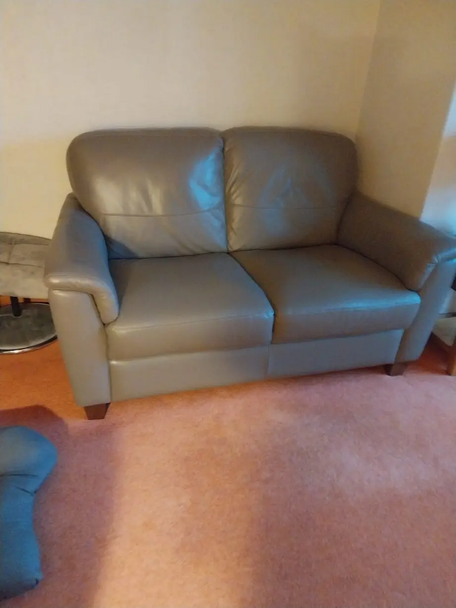 italian 2 x 2 seater leather sofas