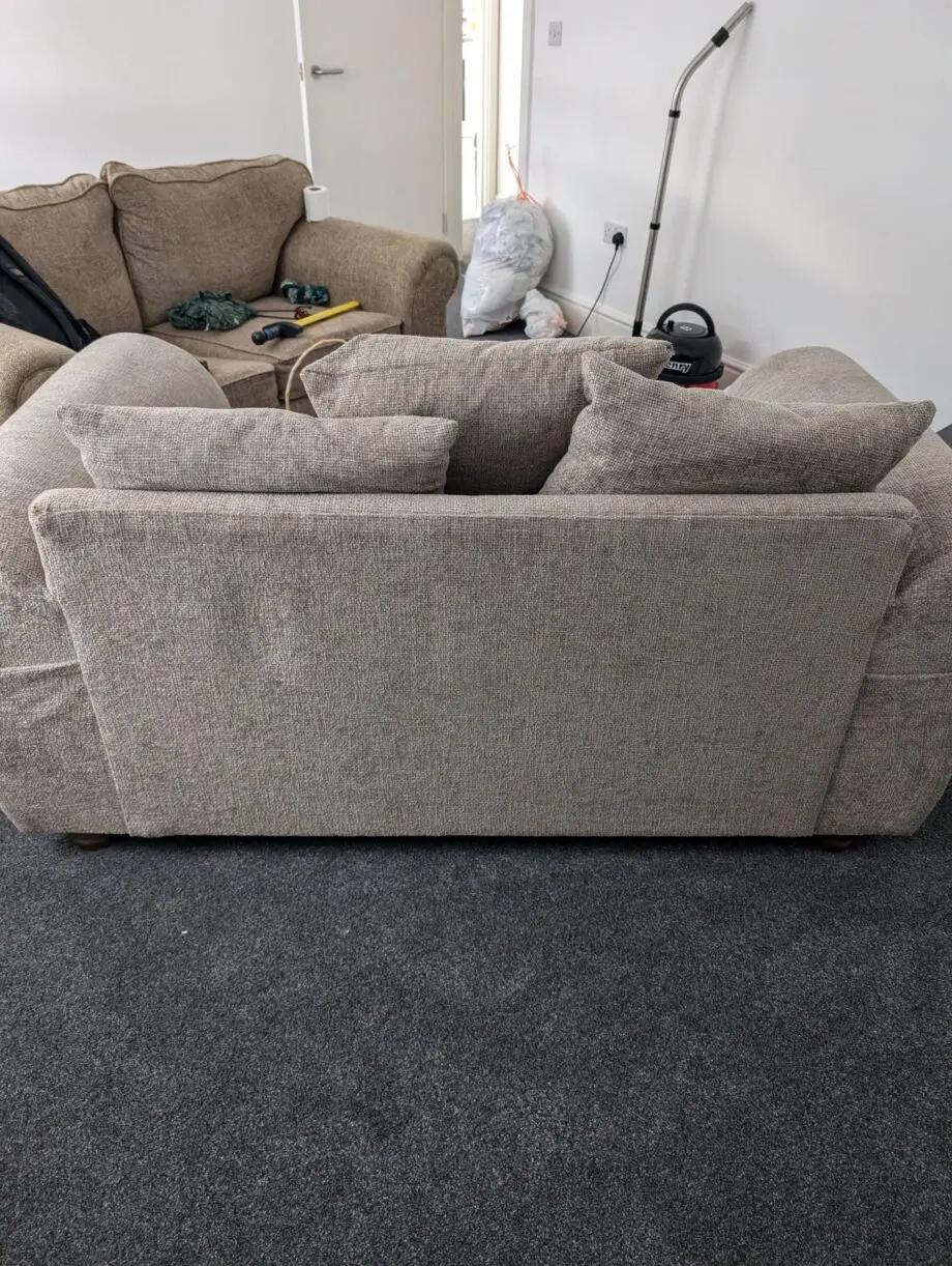 Two sofas: Grey Two-Seater, Beige Two-Seater