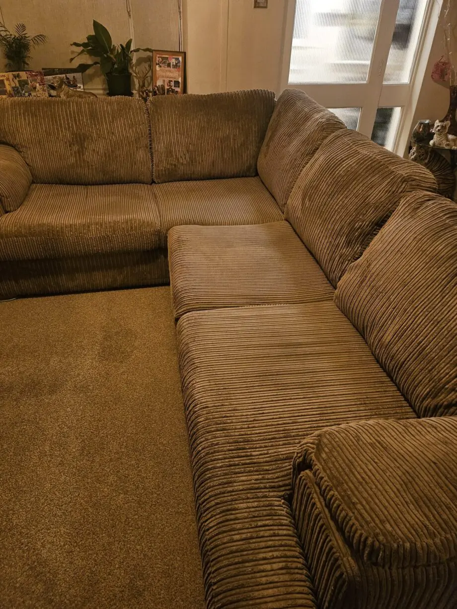 Dfs, mocha colour corner sofa