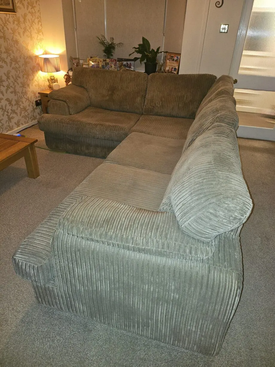 Dfs, mocha colour corner sofa