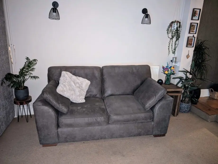 Next Stamford 2 seater sofa x 2 .Monza faux leather in peppercorn