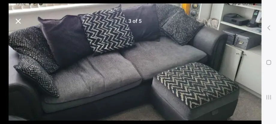 3 seater black sofa