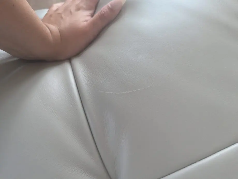 Leather couch with foot stool